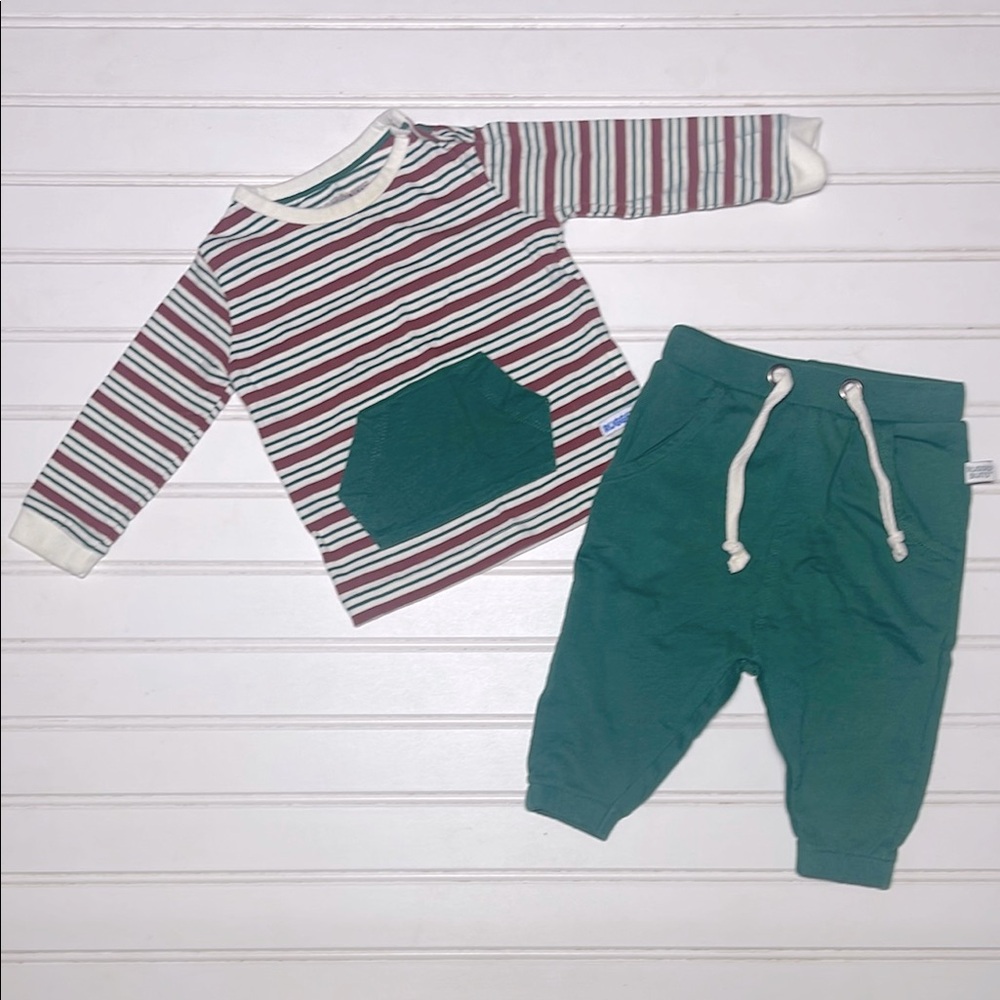 RUGGED BUTTS Striped Holiday Pullover Crewneck Joggers Matching Set